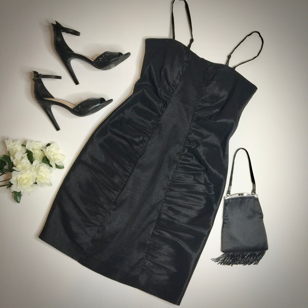 LBD Little Black Dress Padded Bodice Stretch Ruche